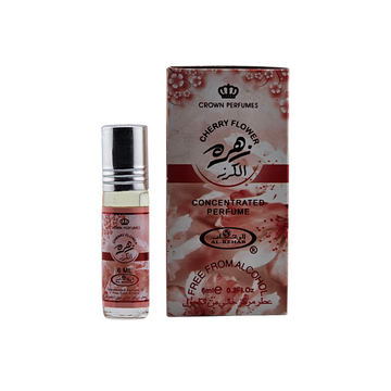 Cherry Flower 6ml perfume oil by Al Rehab – roll-on floral fragrance in pink packaging for women.