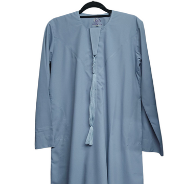 Slate blue thobe with detachable tassel – Emirati-style jubba for boys and men by Al Zahra.