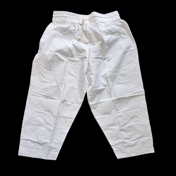 White cotton trousers with drawstring and elastic waistband by An Noor