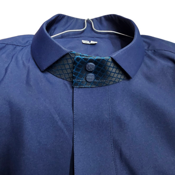 Navy Formal Thobe with Decorative Collar – Men's Traditional Islamic Wear