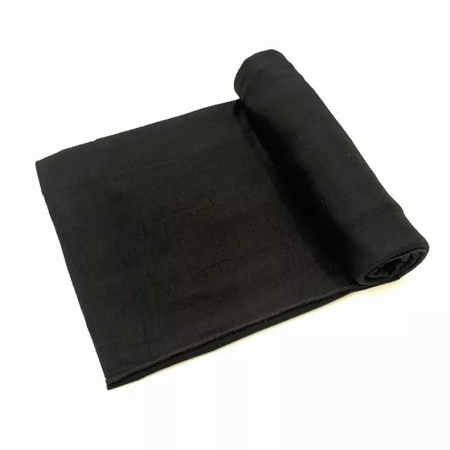 Flora Sal Pure Georgette Scarf in black – soft and lightweight fabric.