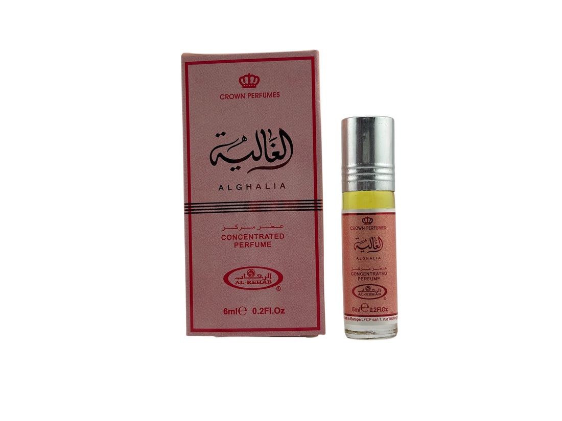 Alghalia 6ml Perfume Oil by Al-Rehab – 6ml Roll-On Bottle