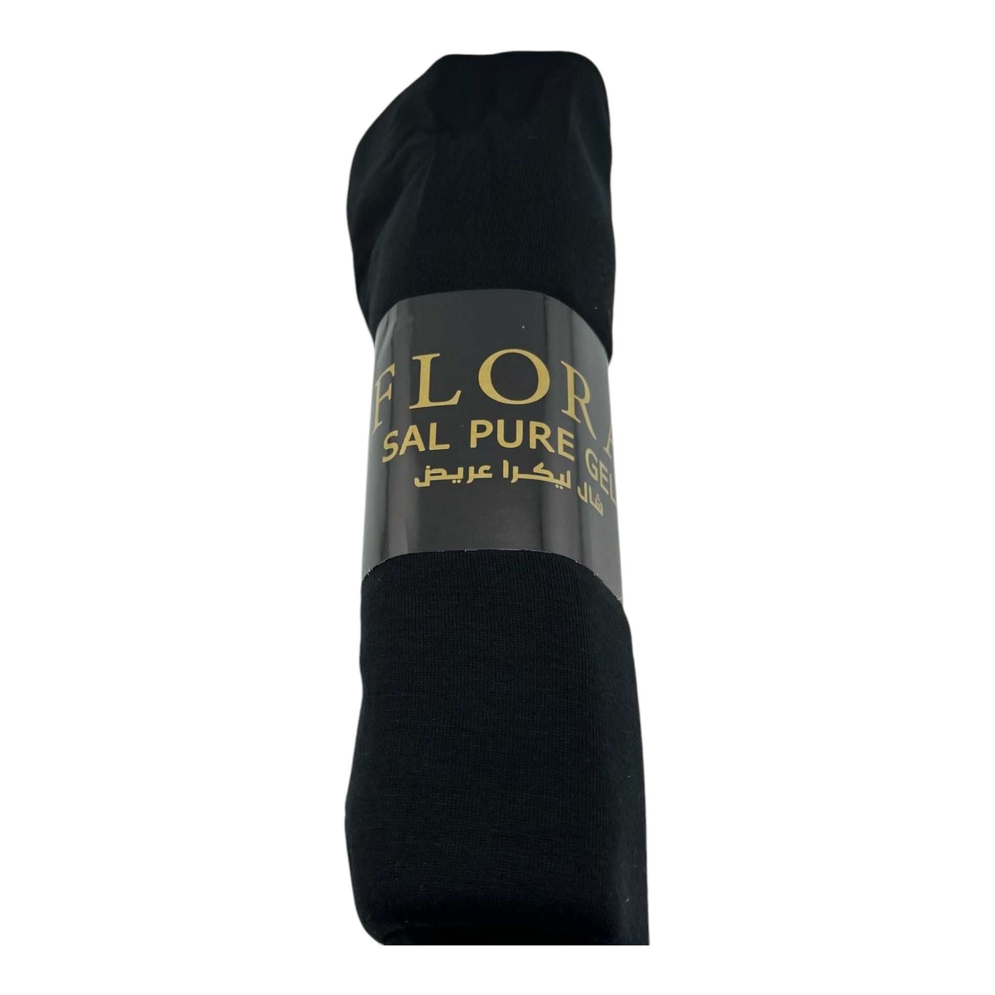 Flora Sal Pure Georgette Scarf in black – soft and lightweight fabric.