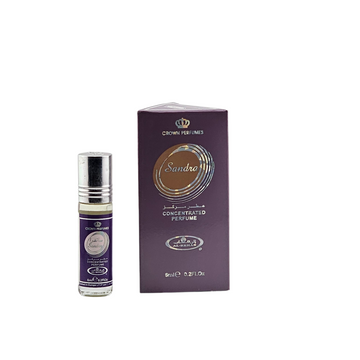 Sandra 6ml perfume oil by Al Rehab – concentrated floral fragrance in roll-on bottle for women.