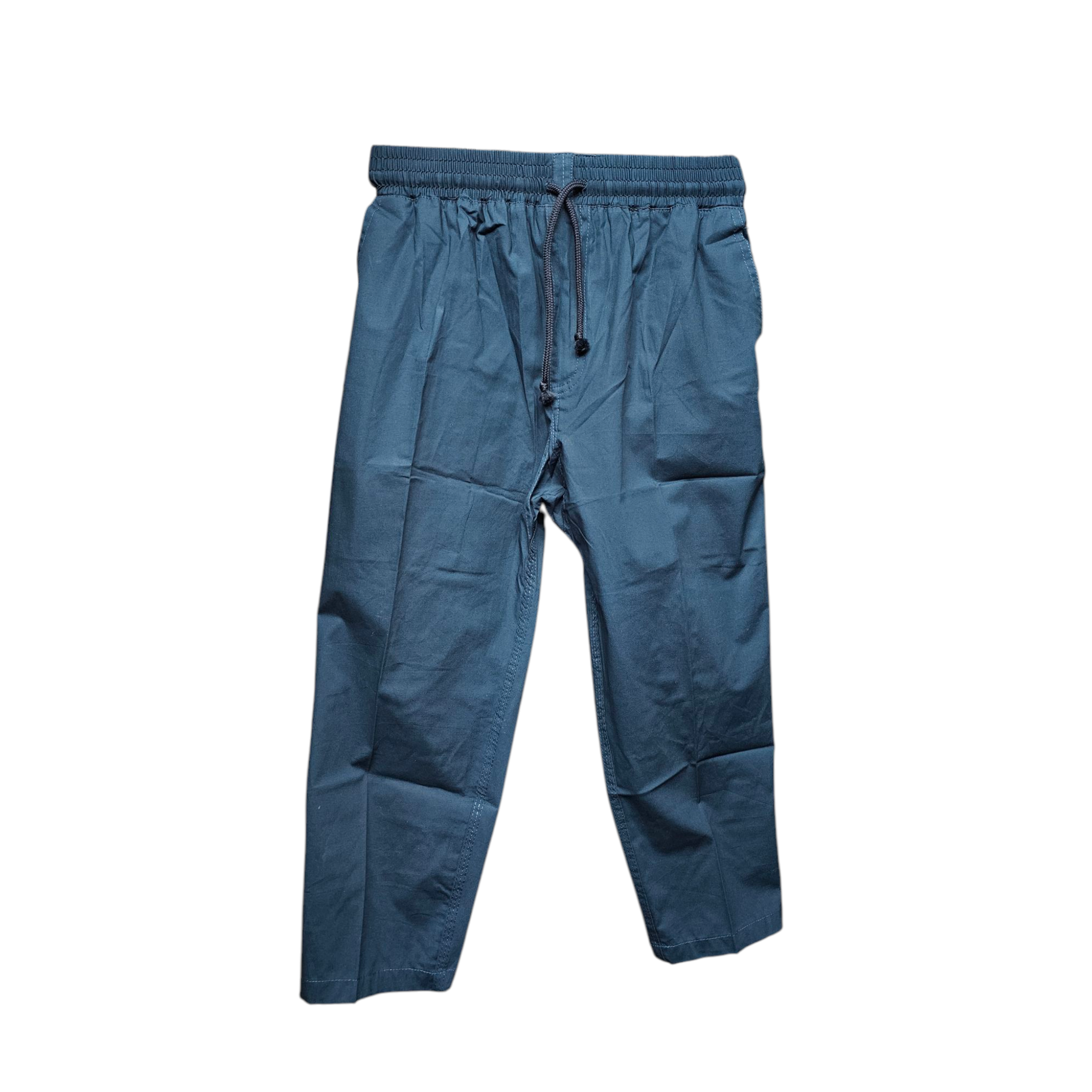 Boys’ Teal Blue Drawstring Trousers – Lightweight Poly-Cotton Comfort
