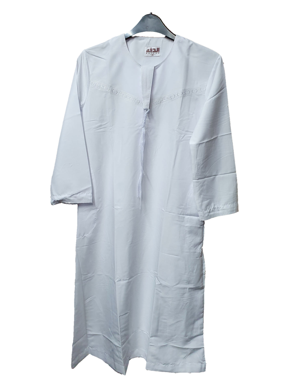 Omani Style Plain White Jubba Thobe | Al Zahra