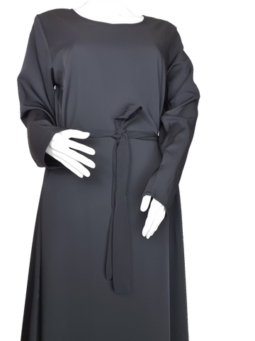 Plain Abaya with Pockets Round neck