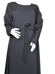 Plain Abaya with Pockets Round neck