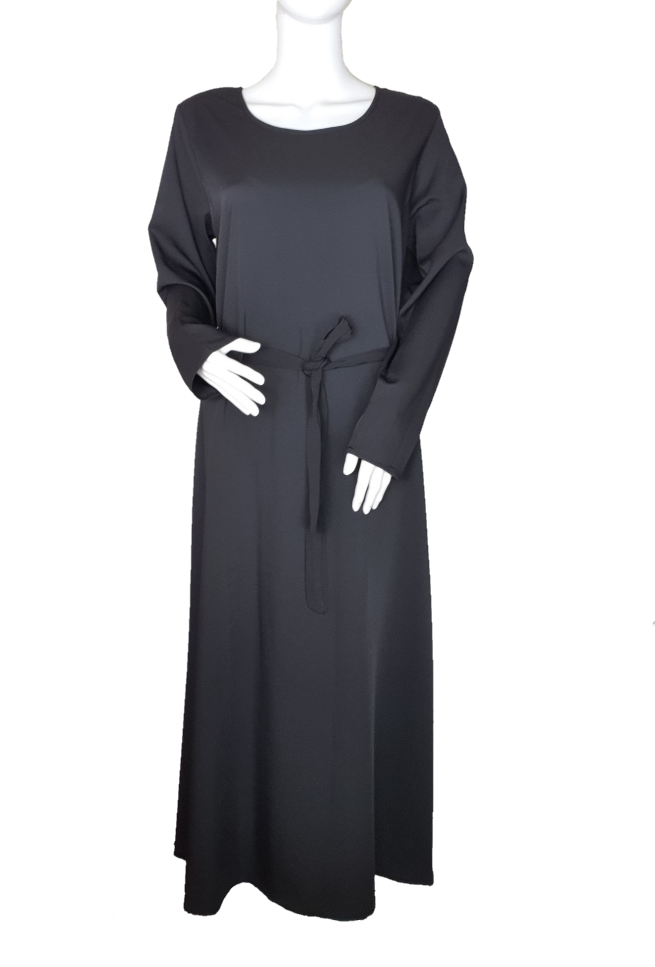 Plain Abaya with Pockets Round neck