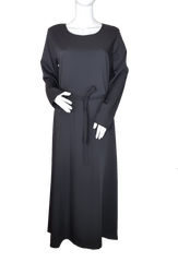 Plain Abaya with Pockets Round neck