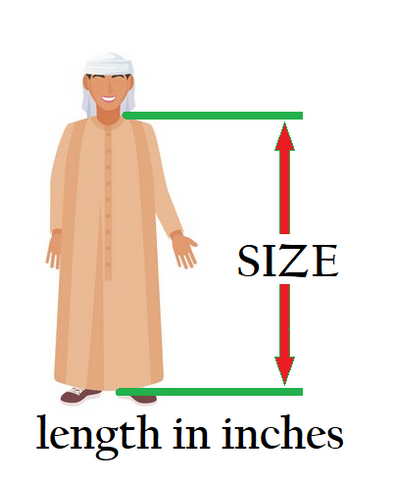 Ikaf Emirati Thobe With Tassel - Long Sleeve - Size 28 to 62